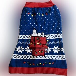 Peanuts Red and White Dog Holiday Sweater Size X Large